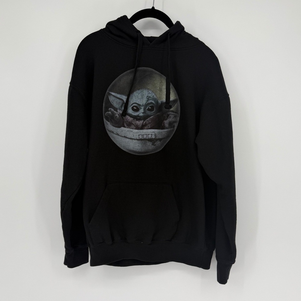 Star Wars Mad Engine Baby Yoda Grogu Hoodie Black Mens 2XL The Mandalorian
